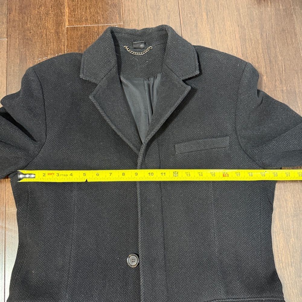 Club Monaco Men's Black Wool Cashmere Overcoat Long Blazer Coat Jacket - Picture 10 of 12